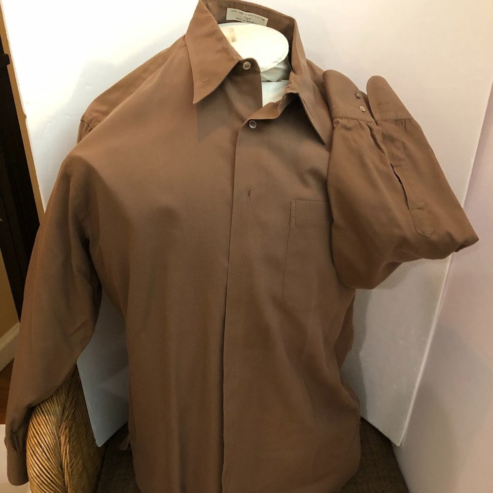 Nordstrom Chocolate Brown  Dress Shirt  16 Neck 33 Sleeve
